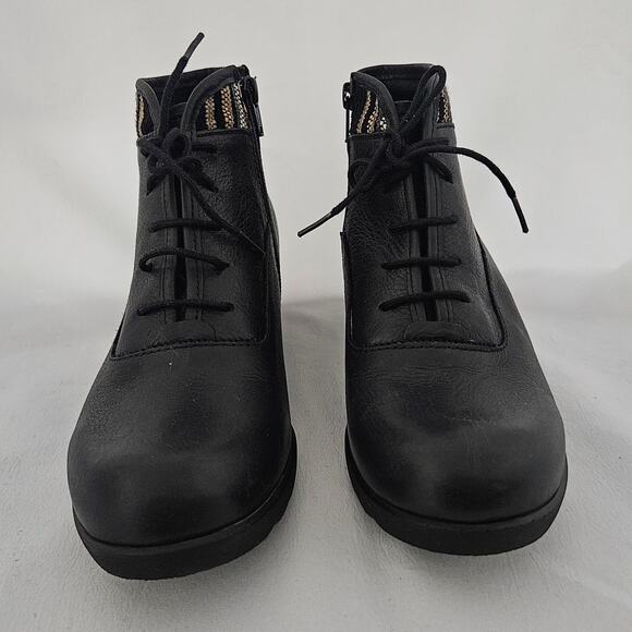 Wolky Black Leather Lace Up Stratton Ankle Boot sz 37 (US 6) $219 NWOB Casual - Picture 4 of 10
